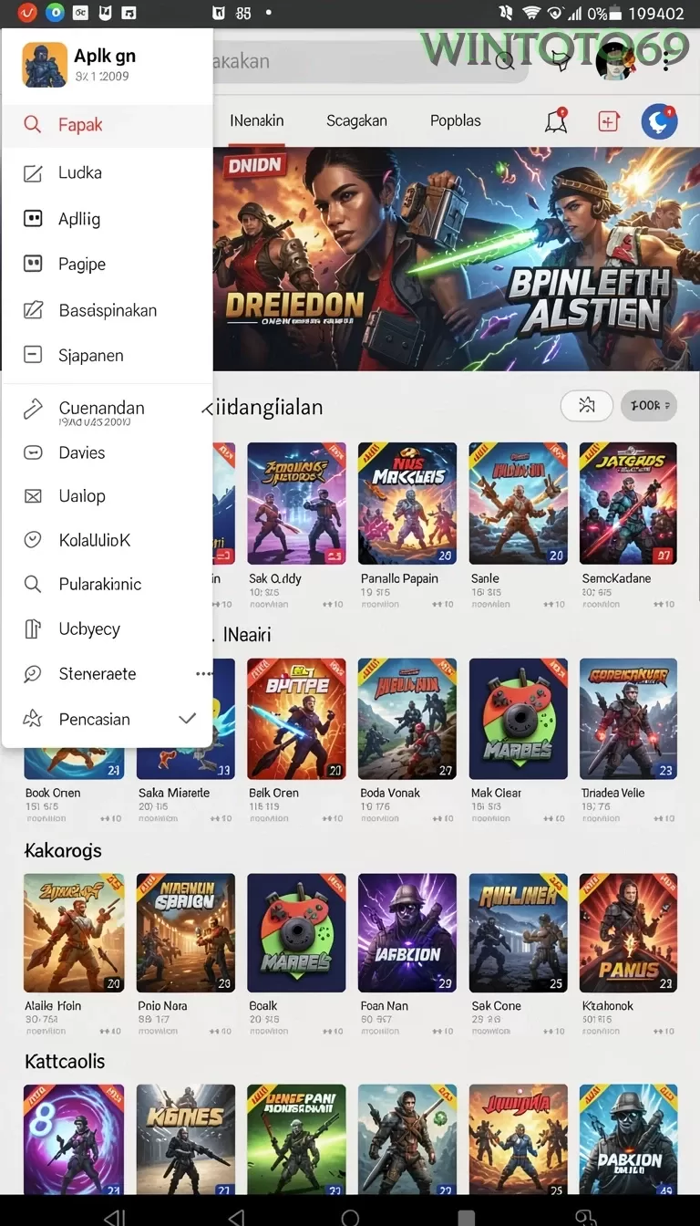 Cuplikan layar JAKSELTOTO — menu navigasi