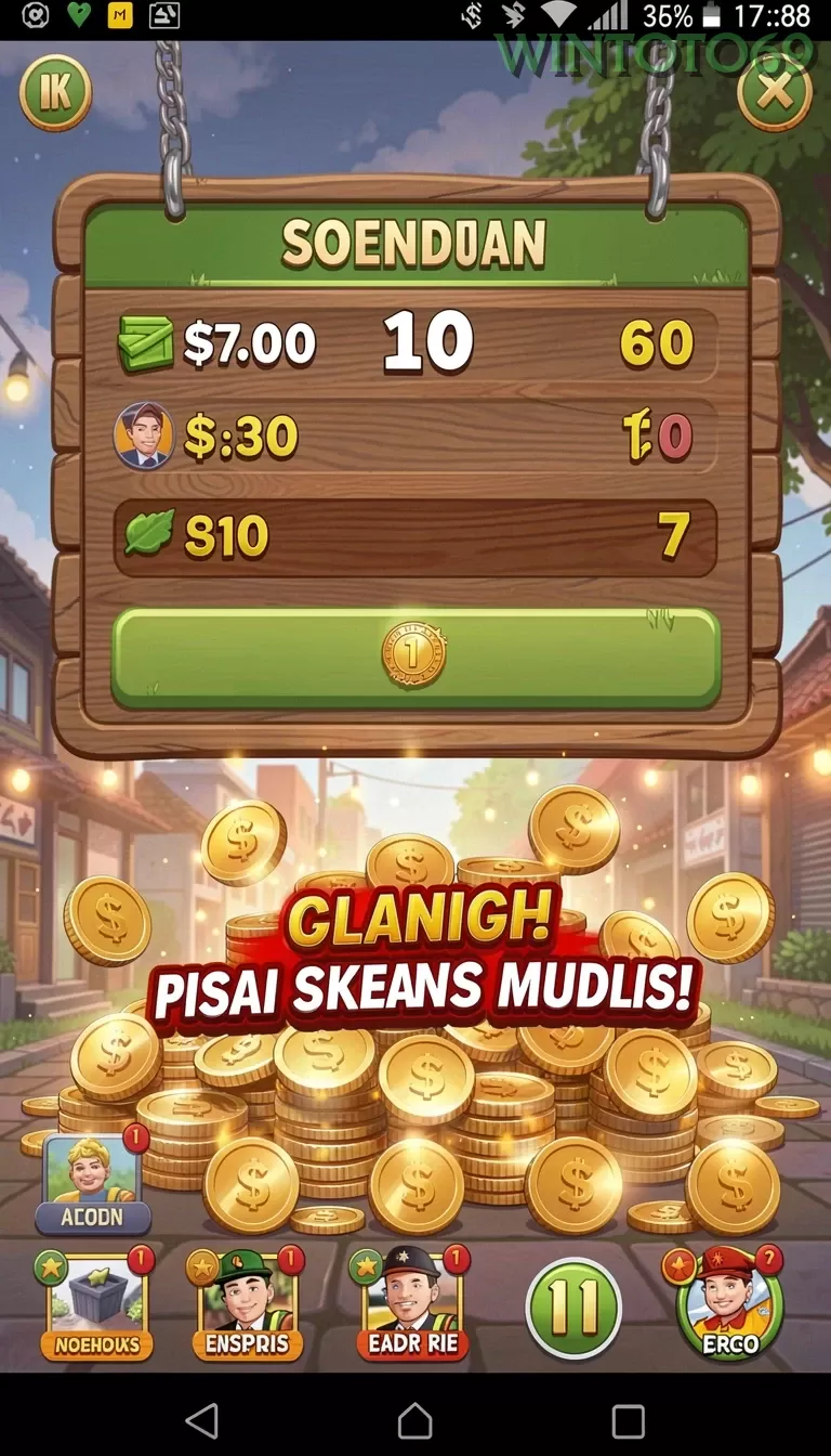 Cuplikan layar MEGA188 — menu navigasi